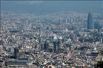 092 View from Montjuic over Barri Gotic to Torre AGBAR